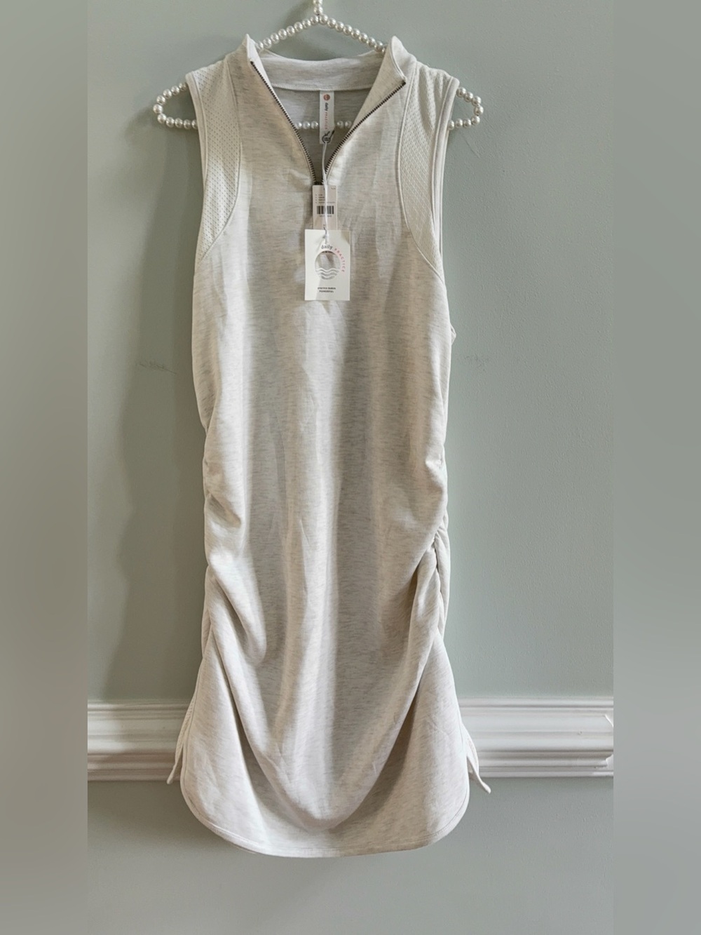 NWT Anthropologie Daily Practice Sleeveless Midi Dress White Heather XL $128